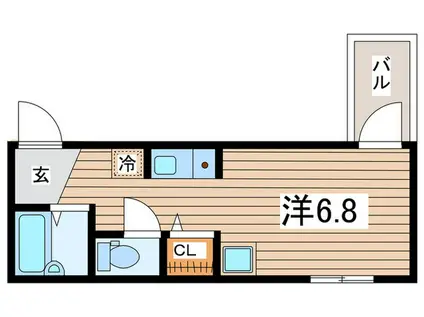 メルディア綱島(ワンルーム/1階)の間取り写真