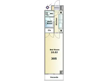 マジュケ(1K/3階)の間取り写真