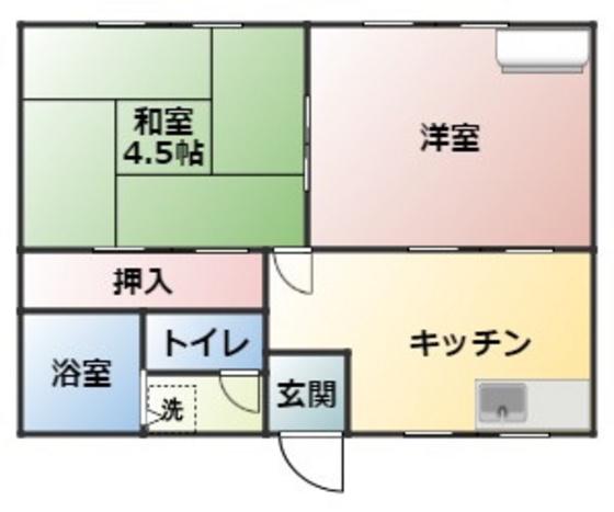 さつきコーポ(2DK/2階)の間取り写真