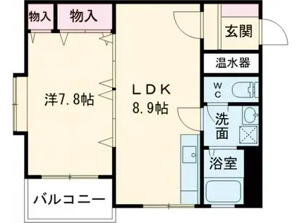 サイレンス上野(1LDK/3階)の間取り写真