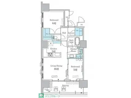 HARUMI FLAG PORT VILLAGE C棟(2LDK/3階)の間取り写真