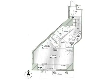 FEEL A渋谷(ワンルーム/14階)の間取り写真