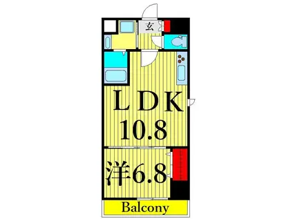 ドミール入谷(1LDK/2階)の間取り写真