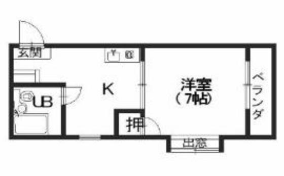ハイム坂本(1K/2階)の間取り写真
