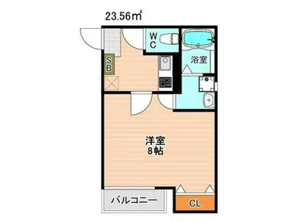 クレフラスト新城(1K/1階)の間取り写真