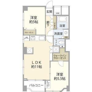 サニーハイム小岩(2LDK/6階)の間取り写真