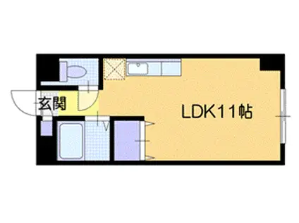 ベルテ北広島(ワンルーム/3階)の間取り写真