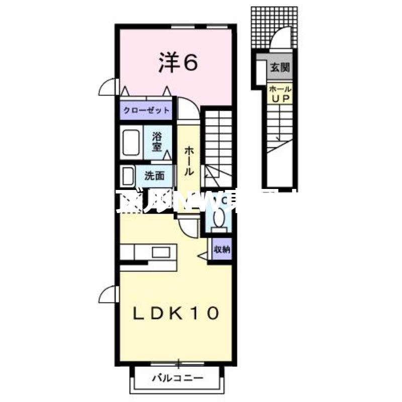 グリーン・コート幸A(1LDK/2階)の間取り写真
