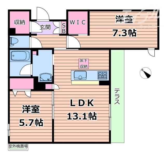 シャーメゾン ラヴィ(2LDK/1階)の間取り写真