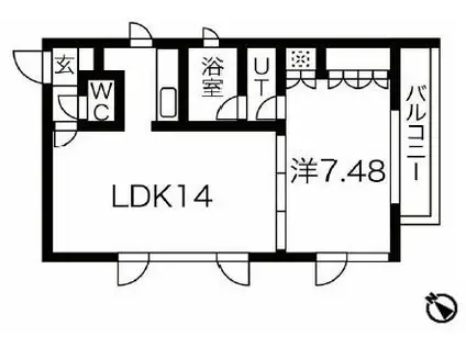 MEGURO POINT メグロポイント(1LDK/4階)の間取り写真