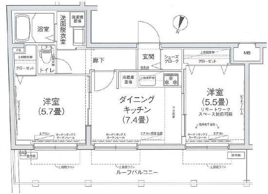 アイル プレミアム向島(2DK/4階)の間取り写真