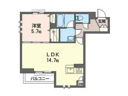 CASA GRAVIO(1LDK/3階)の間取り写真