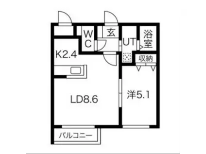 CHOCOLAT(1LDK/3階)の間取り写真