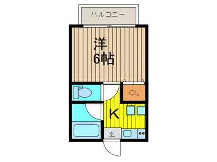 ボヌール飯塚(1K/2階)の間取り写真