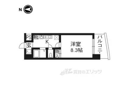 CASA VERDE 高辻(1K/3階)の間取り写真