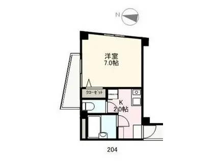 コーポ昭和(1K/2階)の間取り写真