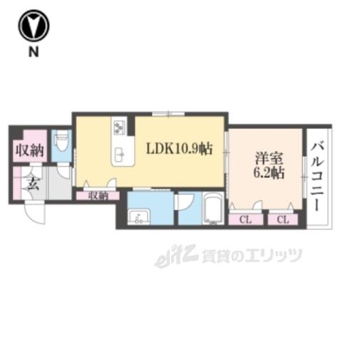 シャーメゾン膳所本町(1LDK/3階)の間取り写真