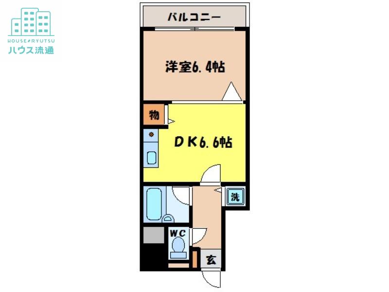 クオーレ鍛冶屋町(1DK/2階)の間取り写真
