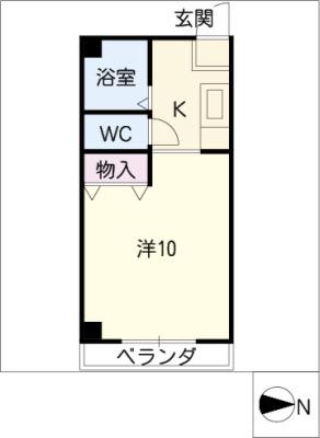 旭ビル(1K/3階)の間取り写真
