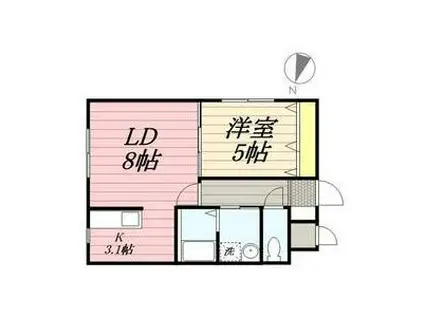 プールオムN10(1LDK/3階)の間取り写真