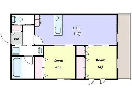 MANOIR YUKIGAYA(2LDK/2階)の間取り写真