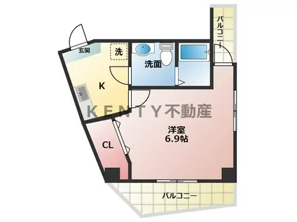 ローズガーデンII(1K/1階)の間取り写真