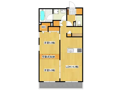 ハレルアナ久が原(2LDK/1階)の間取り写真