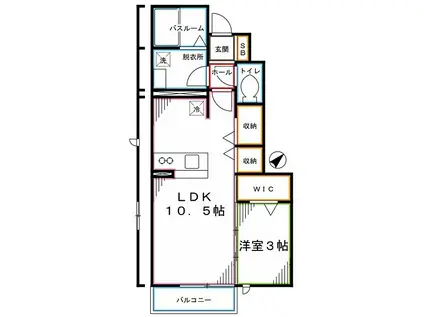 CASA DE RYO(1LDK/1階)の間取り写真