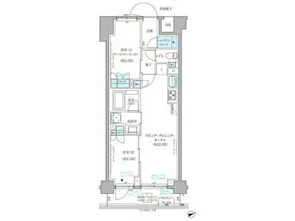 パークアクシス文京本郷(2LDK/4階)の間取り写真