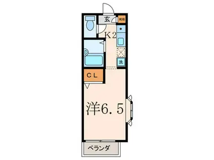 リバーサイドハウスFUJI(1K/2階)の間取り写真
