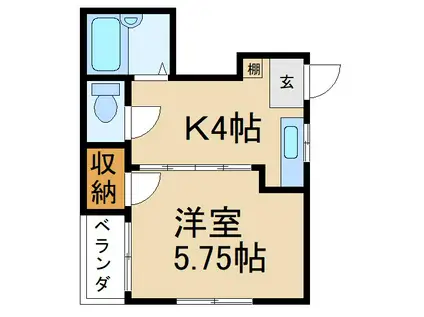 エクセル藤田(1DK/1階)の間取り写真