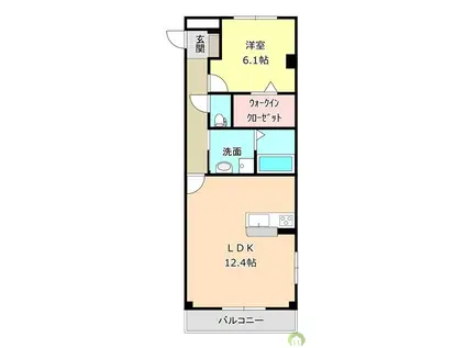 ゆとりあV(1LDK/3階)の間取り写真