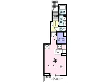 ローサ・フレスカII(ワンルーム/1階)の間取り写真