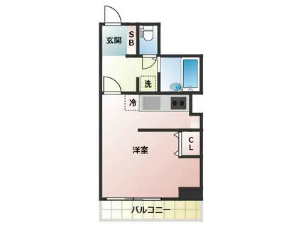 ルモン東梅田(ワンルーム/1階)の間取り写真