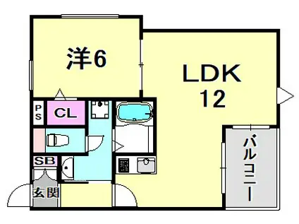 ア・コテ・ドウ・シェヌ夙川(1LDK/3階)の間取り写真