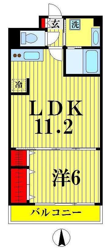 コンフォリア墨田立花(1LDK/7階)の間取り写真