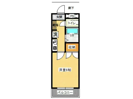 スカイホーク第2鷹取(1K/2階)の間取り写真