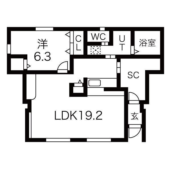KINGDOMII(1LDK/1階)の間取り写真