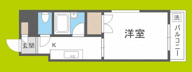 DO九条I(1K/7階)の間取り写真