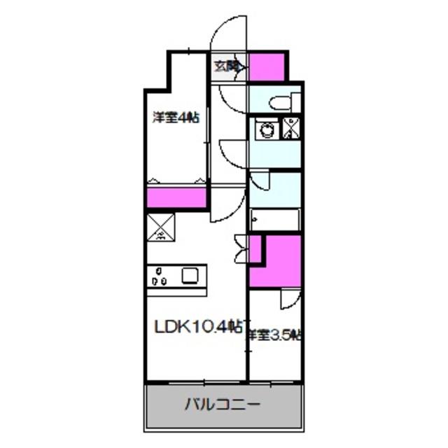 スプランディッドあびこ駅前(2LDK/11階)の間取り写真