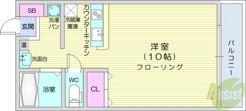 SAKURA PARK参番館(ワンルーム/3階)の間取り写真