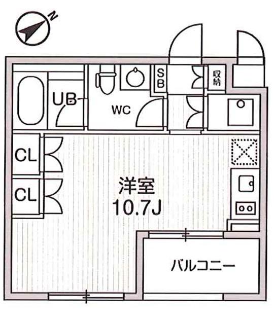 大田西馬込レジデンス(ワンルーム/2階)の間取り写真