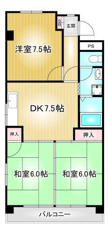 森ハイツ(3DK/3階)の間取り写真