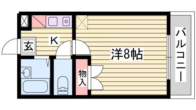 レオパレスST.LEAF 1号館(1K/1階)の間取り写真