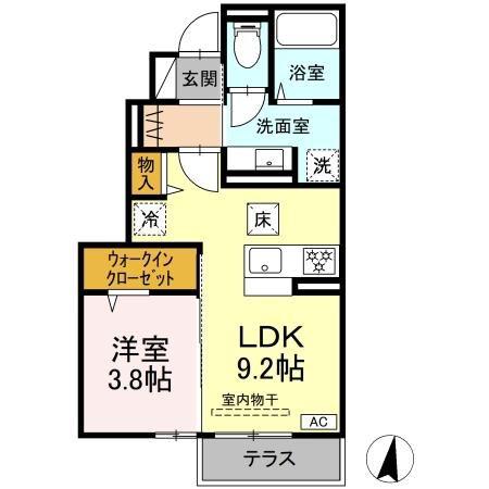 ベルファイン(1LDK/1階)の間取り写真