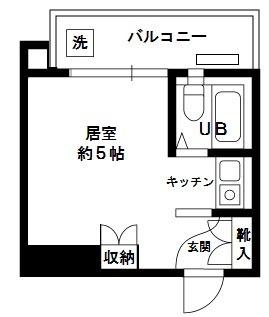 プラティーク新宿曙橋(ワンルーム/5階)の間取り写真