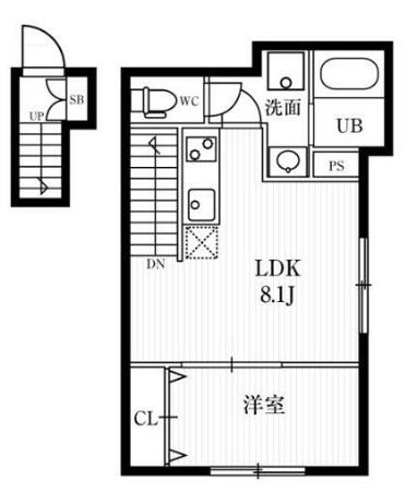 ミハス大森山王II(1LDK/2階)の間取り写真