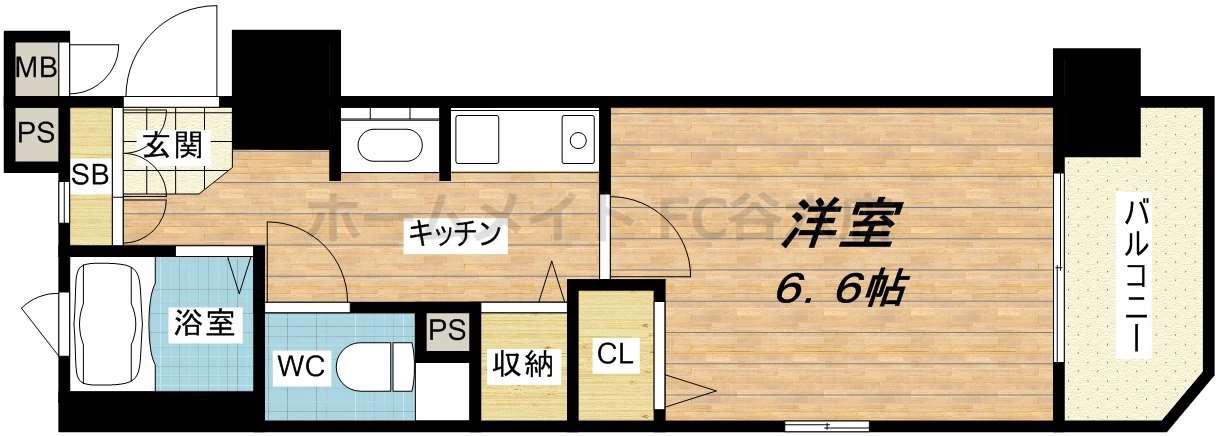 プレサンス東本町(1K/3階)の間取り写真