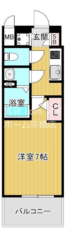 ファーストフィオーレ城北公園通(1K/5階)の間取り写真