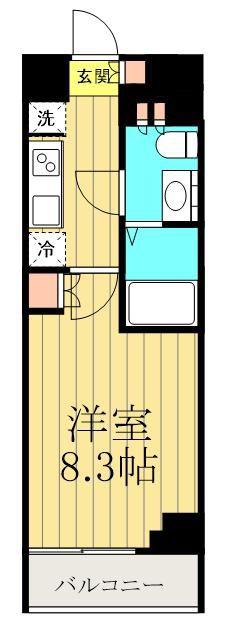S-RESIDENCE浅草(1K/7階)の間取り写真